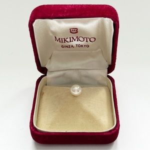 Vintage Mikimoto Akoya Pearl Sterling Silver Tie Pin